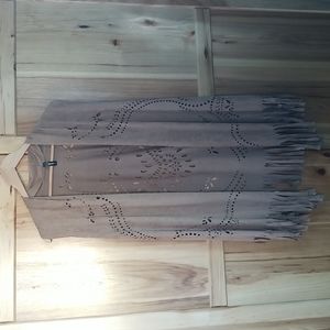 Yahada Women's Faux Suede Fringe Brown Vest - Size XL